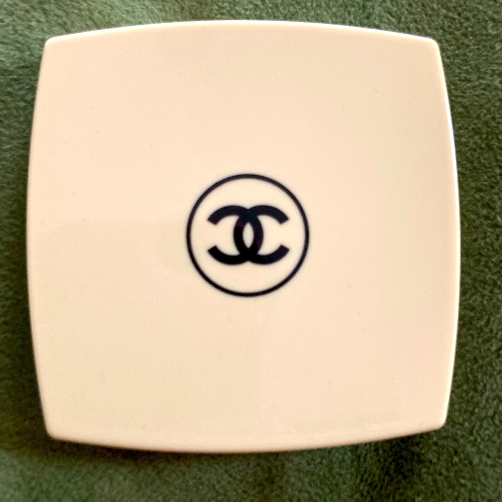 CHANEL Pastel Yellow Double Mirror Compact with Iconic Logo